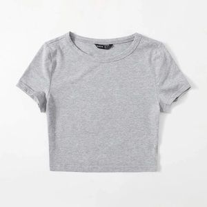 SHEIN Solid Cropped Tee
